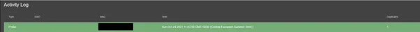 activity log of PineAP