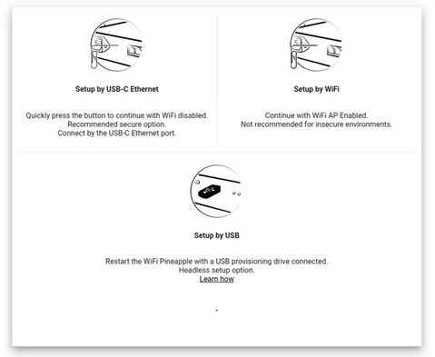 setup options