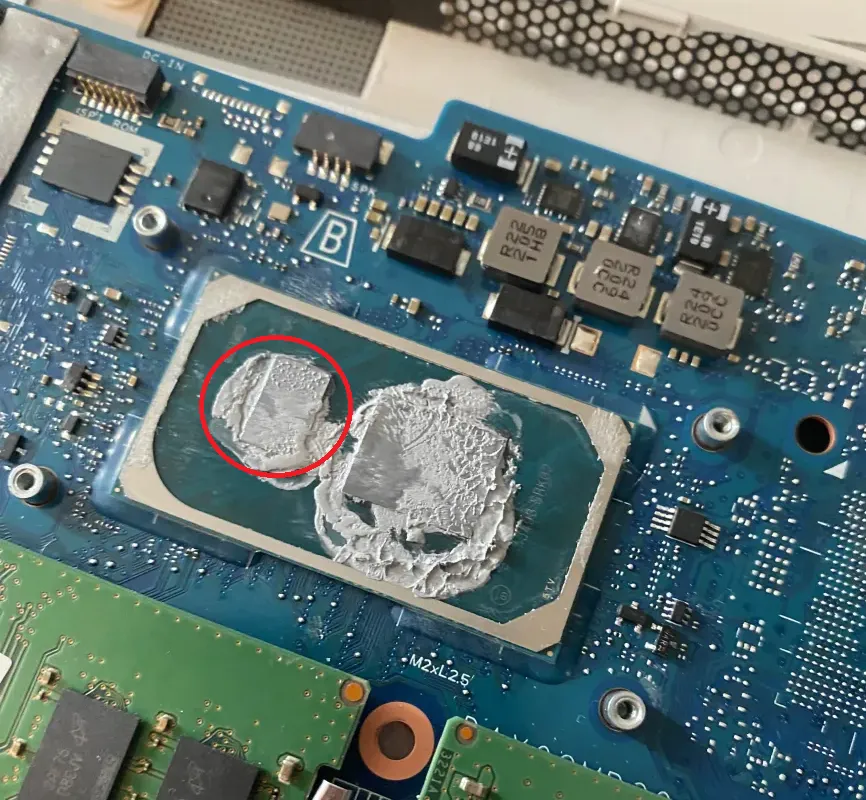 photo of PCH chip near the CPU