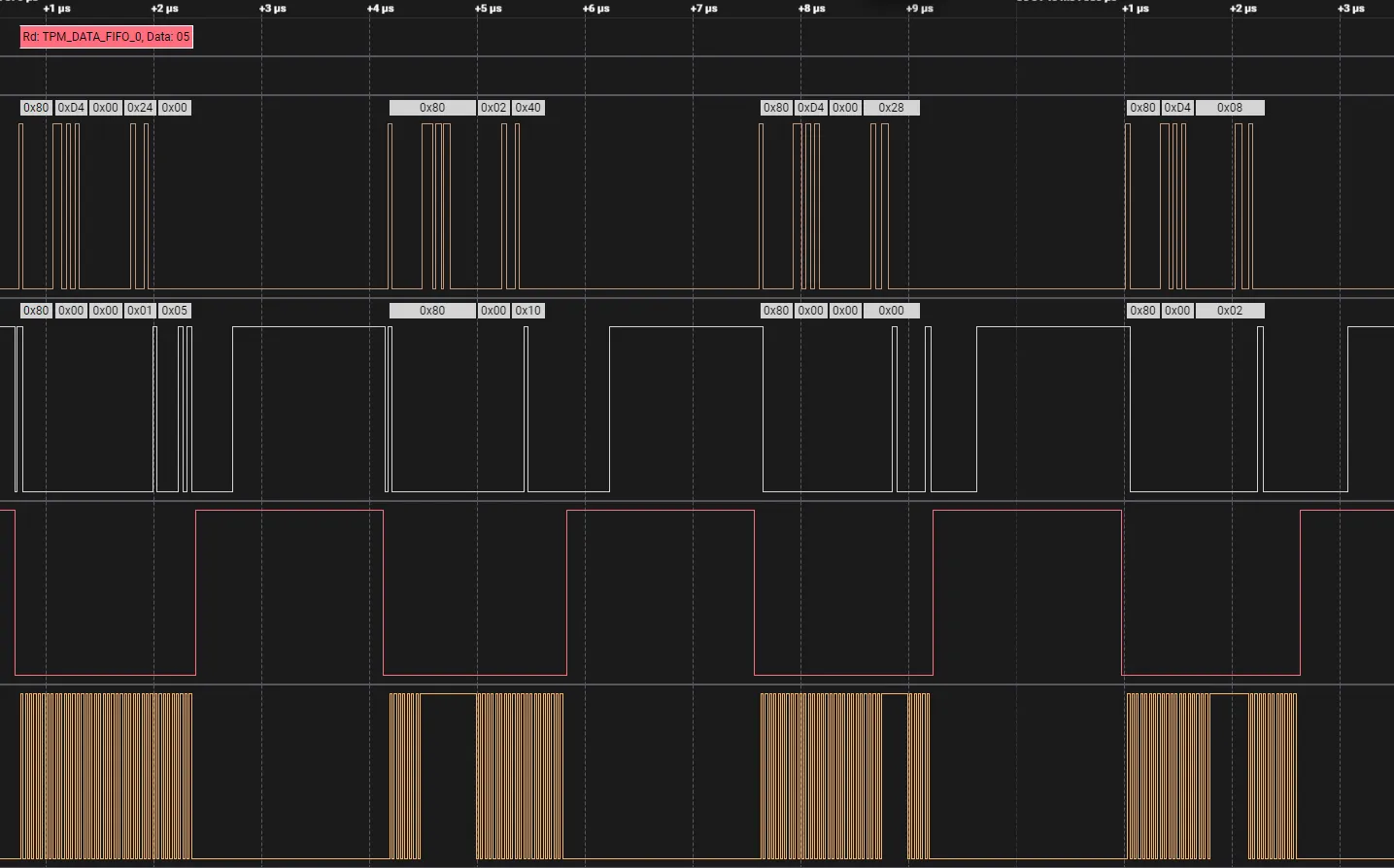 screenshot from Saleae with icomplate VMK header informatoin