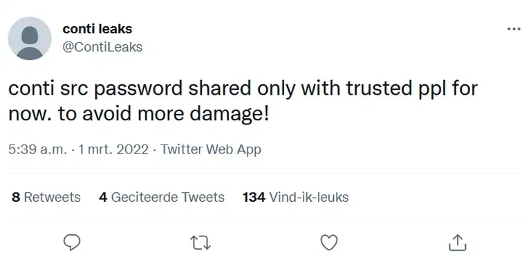 Twitterbericht 2 Contileaks